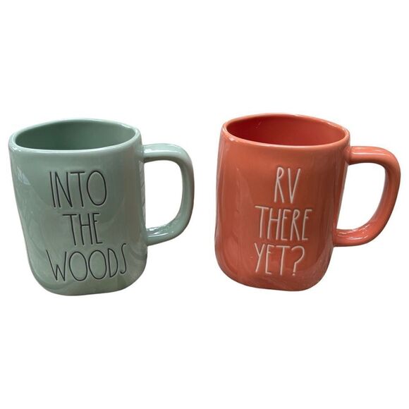 Into the Woods & RV There Yet 2 Piece Mug Set by Rae Dunn NWT - Picture 1 of 7